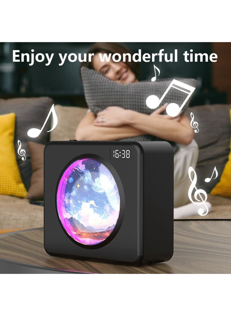 SYOSI Portable Wireless Bluetooth Speaker with HiFi Stereo Sound, Digital Clock, and Atmosphere Light Effects, Supports Bluetooth/TF Card/AUX, Ideal for Home and Birthday Gifts for Girls, Boys, and Family - Image 3